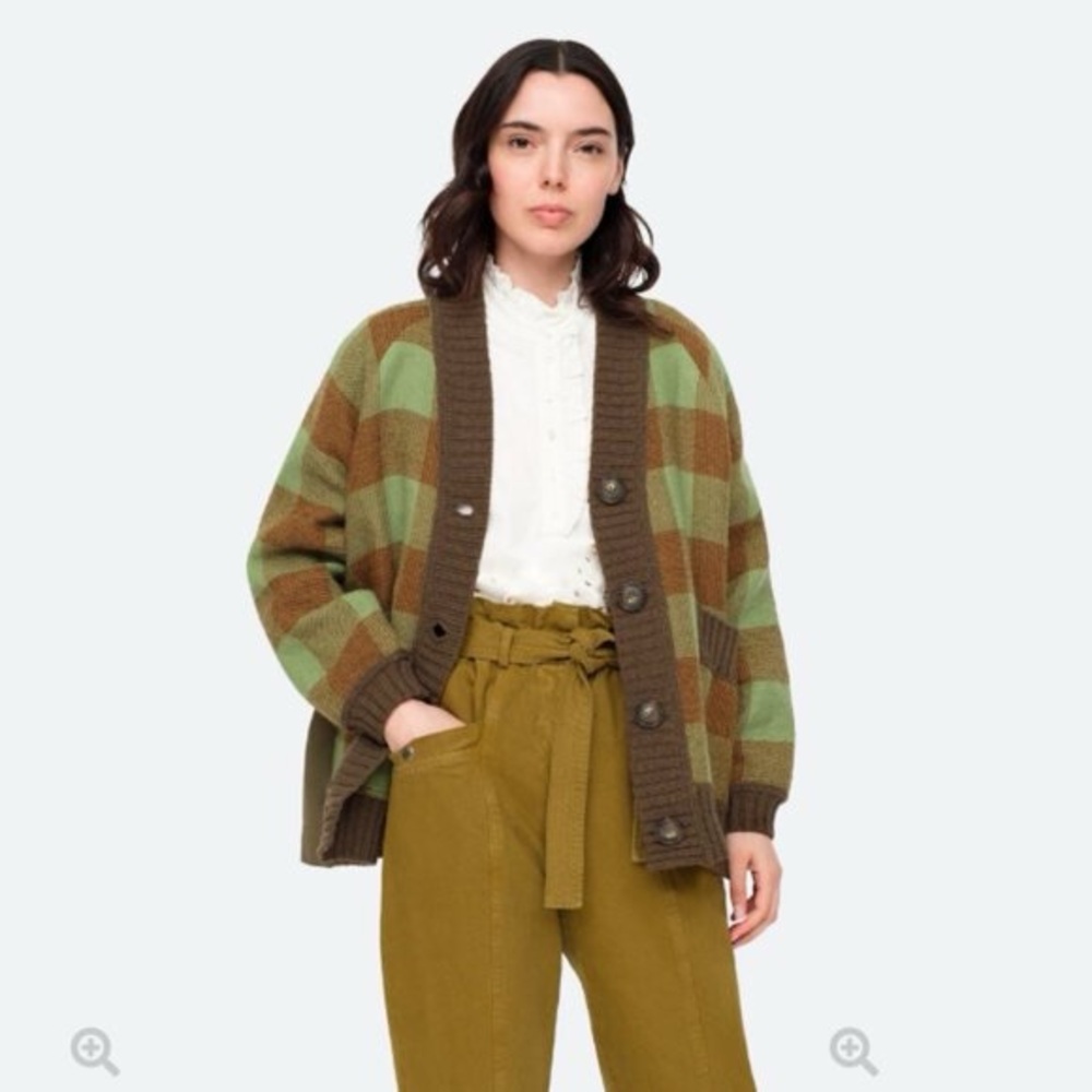 Sea New York Dark Green Ribbed Cardigan